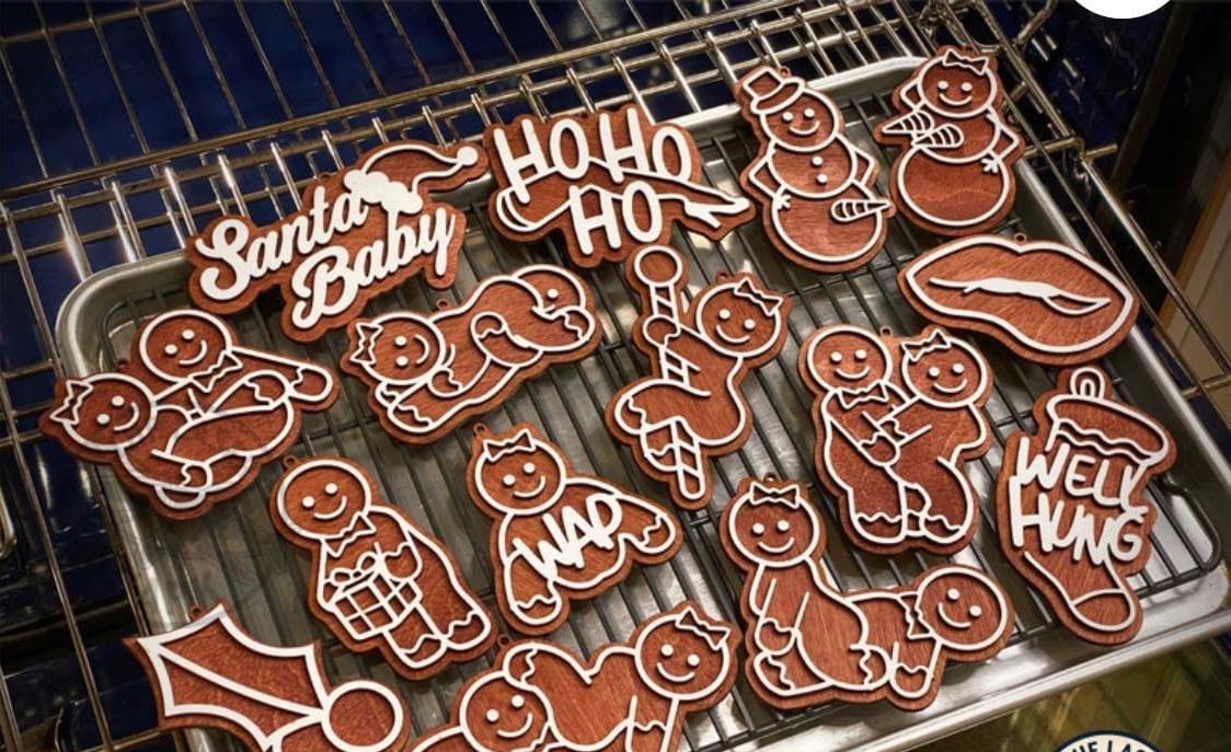 Naughty Gingerbread Ornaments Mold Set/Naughty Gingerbread Mold/Naughty Gingerbread Ornament Mold