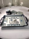 Cowboys Inspired Rolling Tray Set