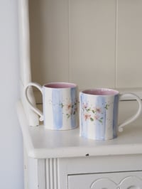 Image 2 of Blue Stripes And Blossom Mug