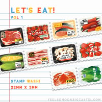 Image 1 of Let's Eat! Vol. 1 & 2 Stamp Washi Tapes