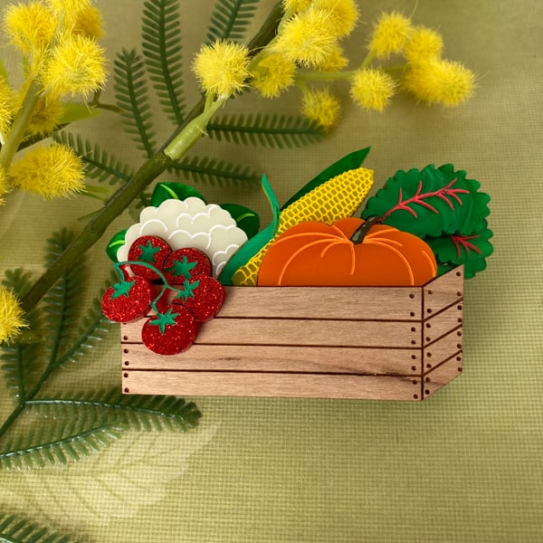 Image of Humble Harvest Brooch {2nd Colourway}