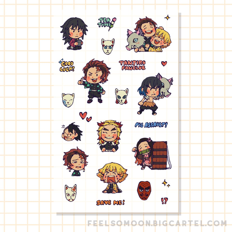 Kimetsu no Yaiba Sticker Sheet | feelsomoon