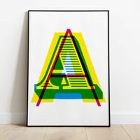 Image 1 of Monogram technicolour | white | giclée print