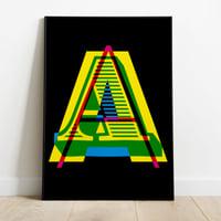 Image 2 of Monogram technicolour | black | giclée print