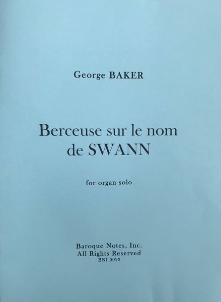 Image of Berceuse sur le Nom de SWANN