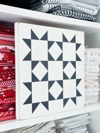 Image 3 of BLACK STAR BRIGHT - Bonnie & Camille - 11" Wood Barn Quilt