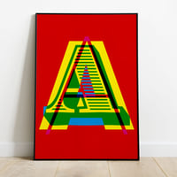 Image 3 of Monogram technicolour | red | giclée print