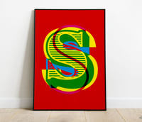 Image 4 of Monogram technicolour | red | giclée print
