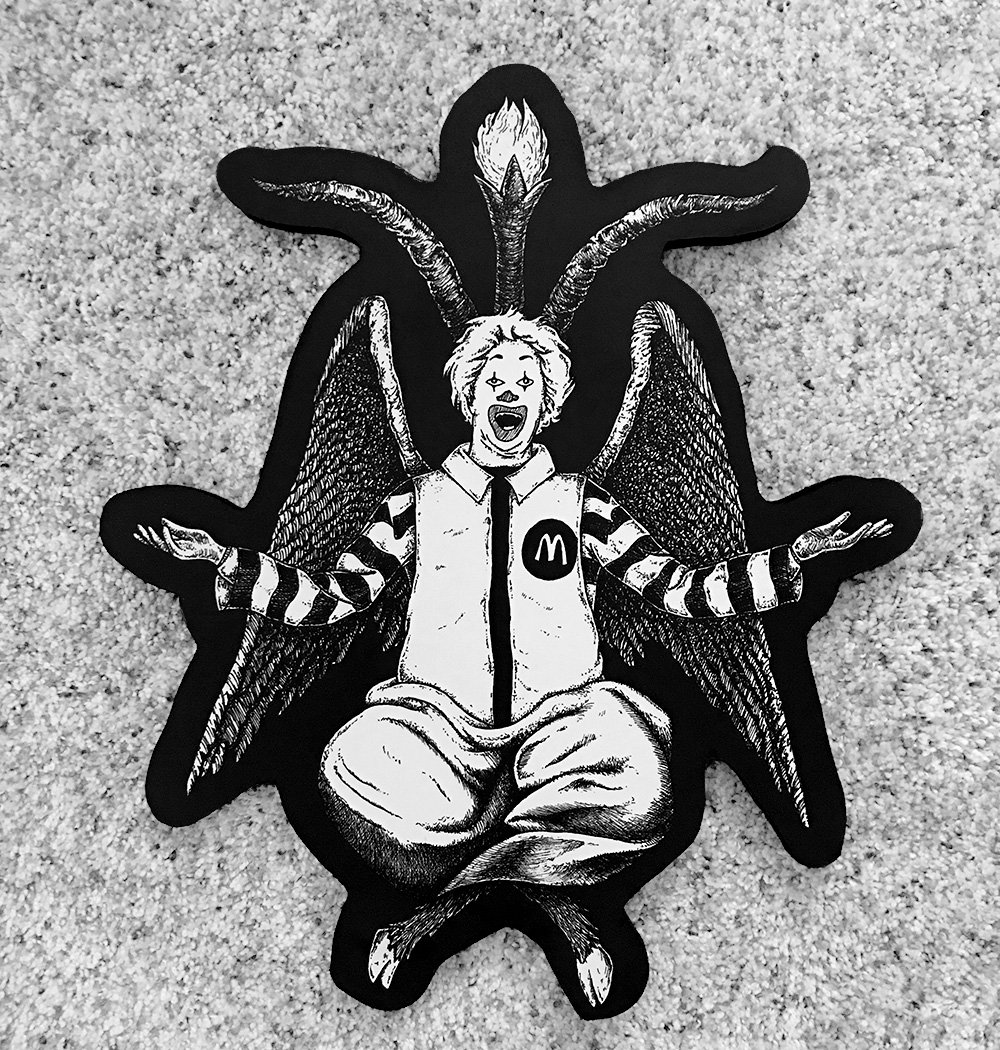 Ronald McBaphomet Woodcut