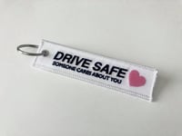 White " Drive Safe " Jet Tag