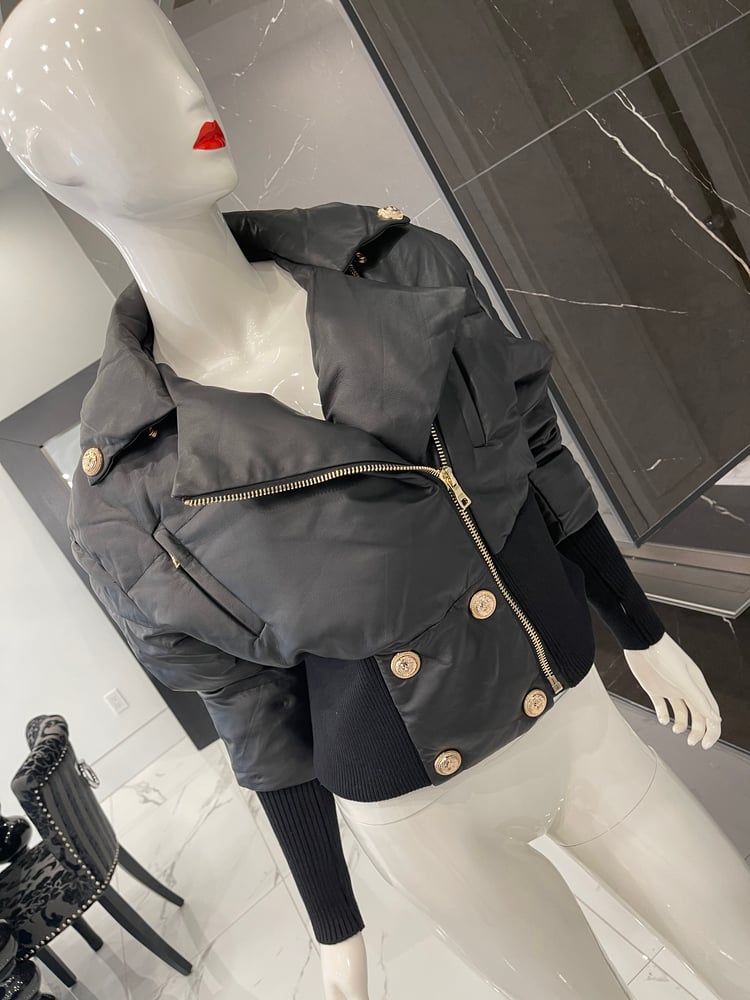 Image of Cropped Leather Bomber 