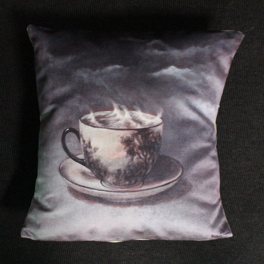 Image of Velvet Storm in a Teacup Cushion