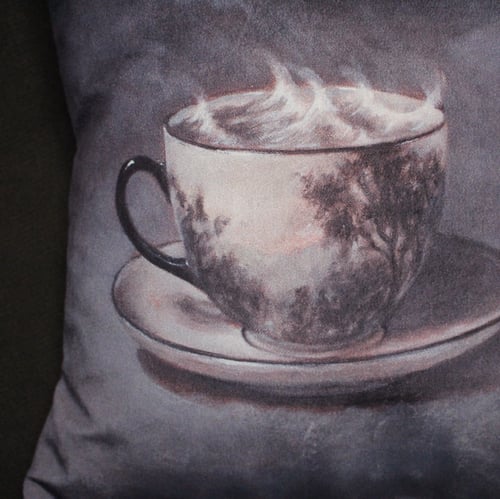 Image of Velvet Storm in a Teacup Cushion