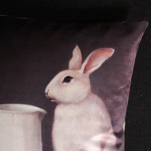 Image of Velvet White Rabbit Cushion