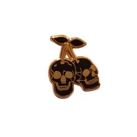 Image 1 of DOUBLE CHERRY SKULLS PIN