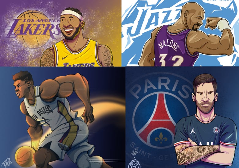 Image of Ilustración Nba, Futbol, etc.