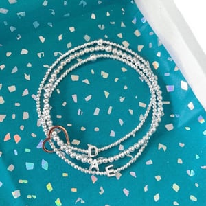 Image of Sterling Silver Triple Initial Connector Bracelets