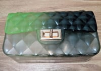 Image 1 of Lime Green/Black Medium-Sized Jelly Purse