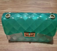 Image 1 of Mint Green/Clear Medium-Sized Jelly Handbag