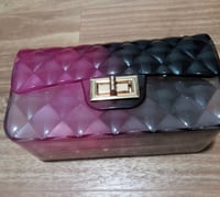 Image 1 of Purple/Black Medium-Sized Jelly Handbag