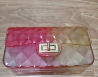 Image 1 of Pink/Yellow Medium-Sized Jelly Handbag