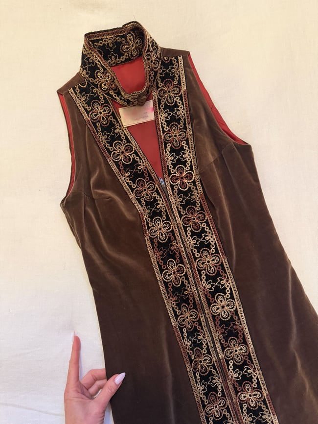 late 60s epic velvet choker maxi dress