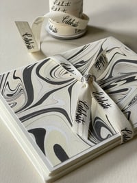 Image 5 of Marbled Notecard Set - Winter White Swirls