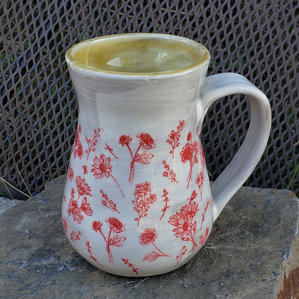 Image of Modern Minimal French Country Farmhouse Mug: Red with Homemade Caramel Sauce
