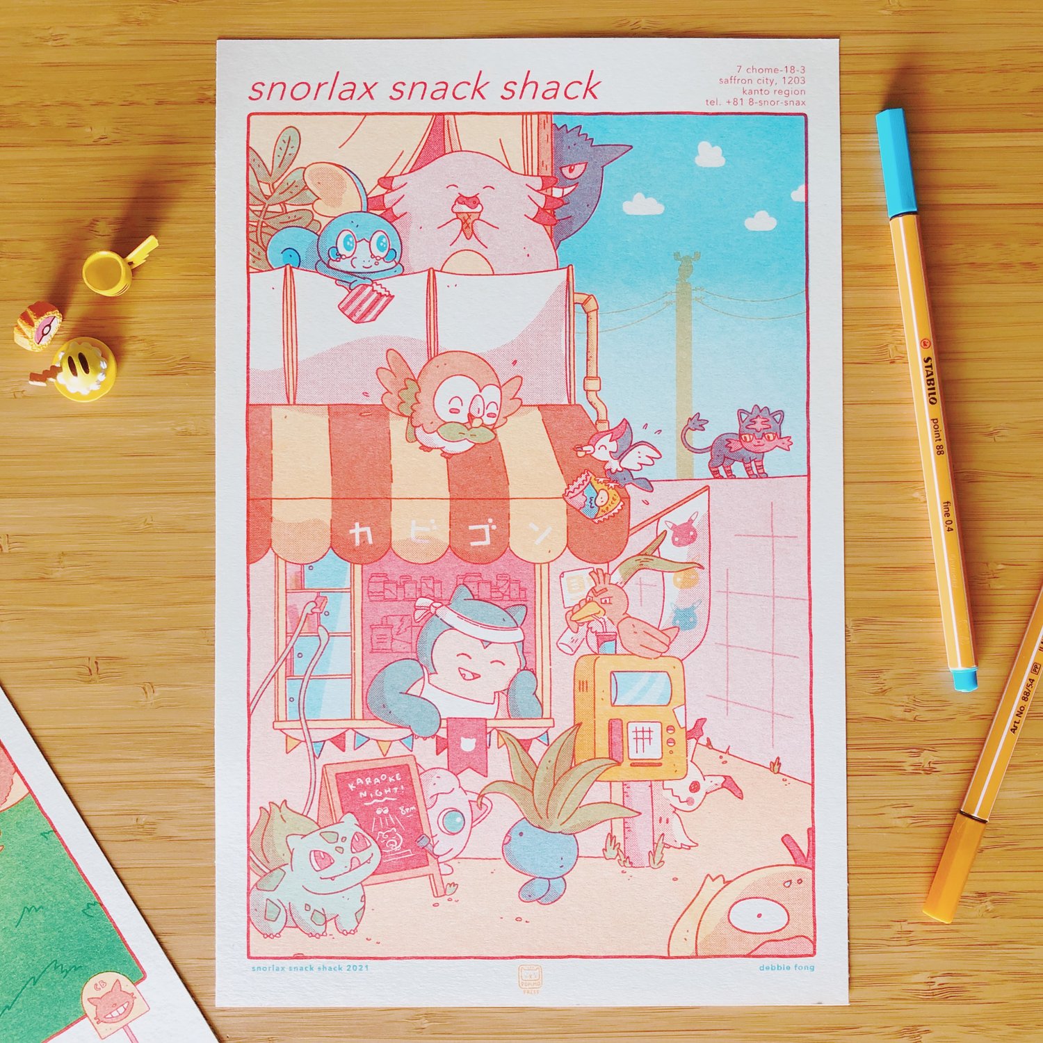 Image of SNORLAX SNACK SHACK RISO PRINT