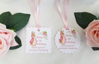 Personalised Flopsy Favour Tags, Flopsy Rabbit Theme, Peter Rabbit Tags, Peter Rabbit Party Bag Tags