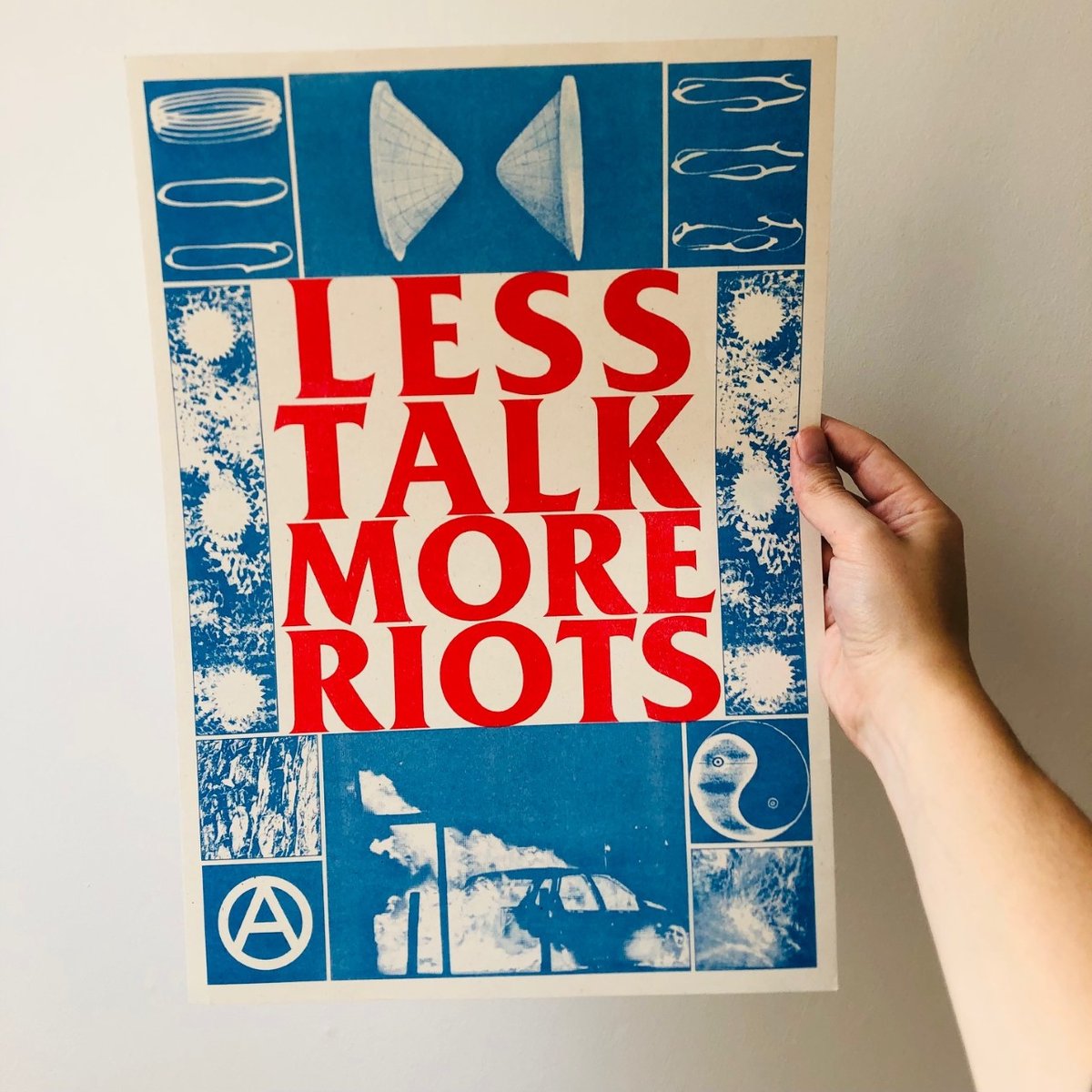 Image of LESS TALK MORE RIOTS A3 riso print