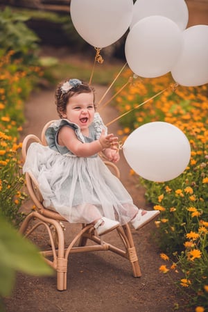 Image of Special occasion dress in dusty blue 