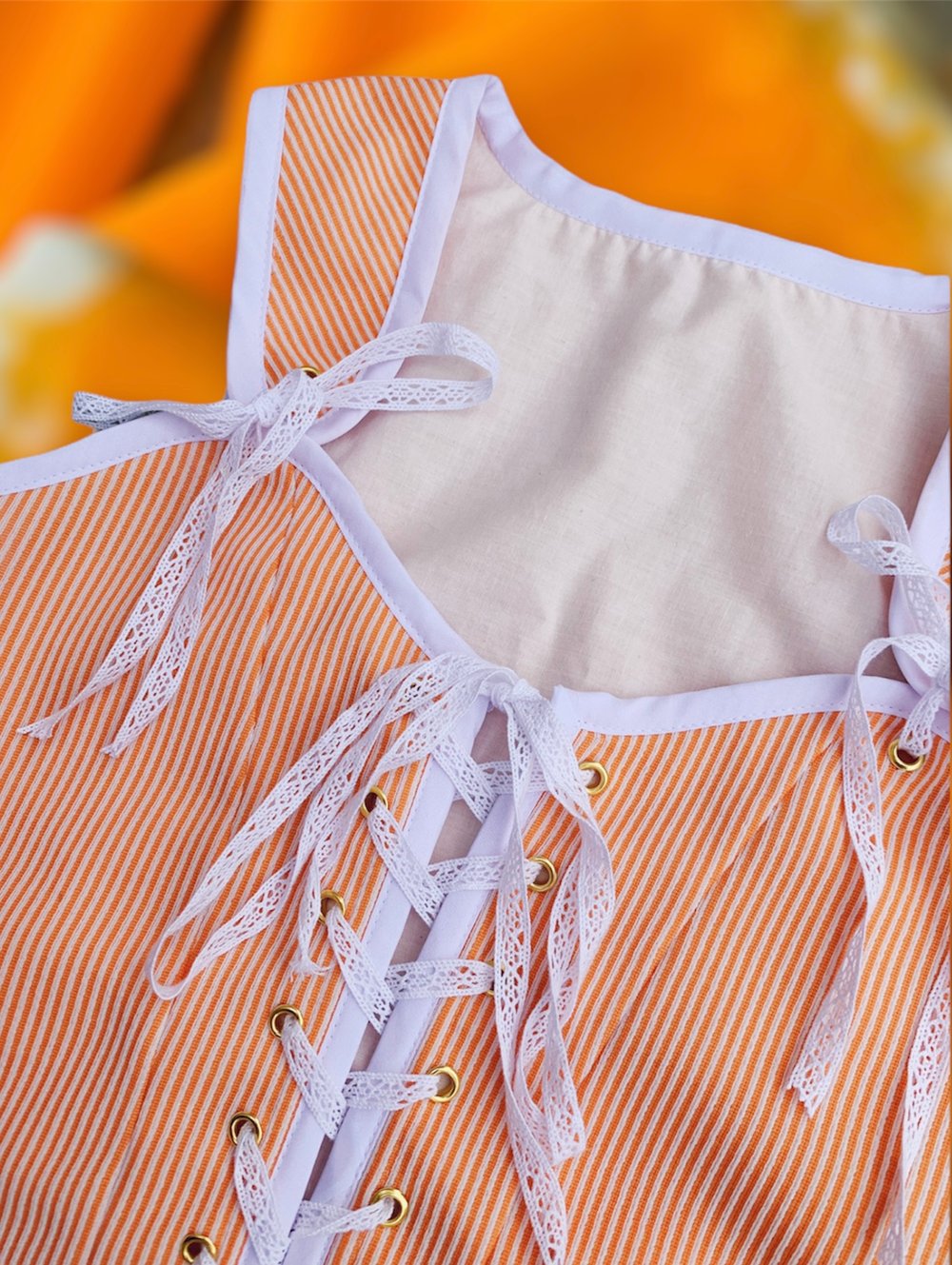 Image of Front Tie Corset Top // Creamsicle