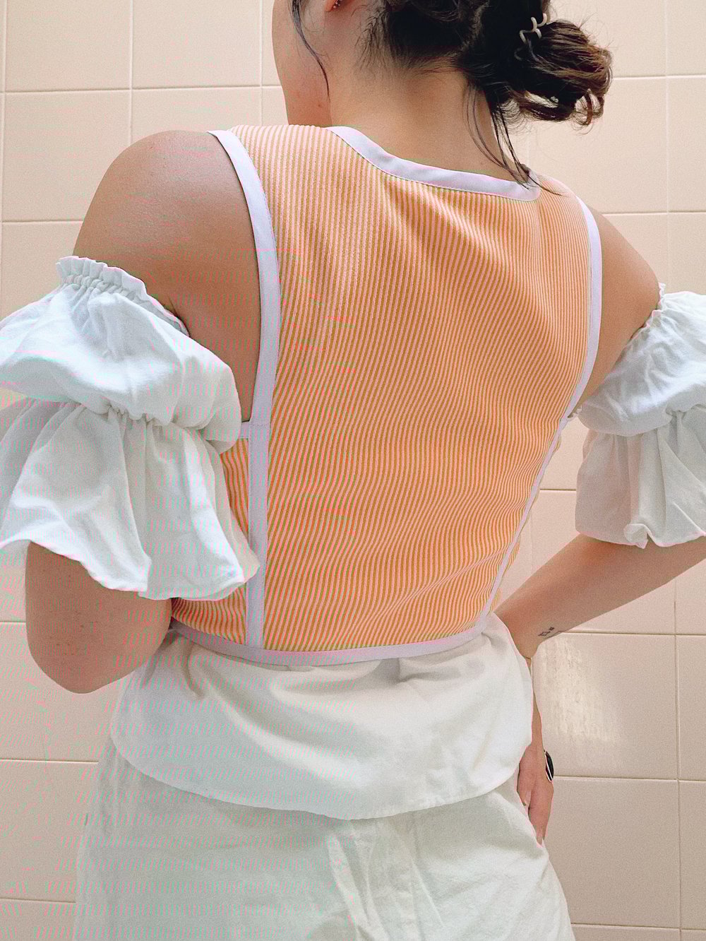 Image of Front Tie Corset Top // Creamsicle