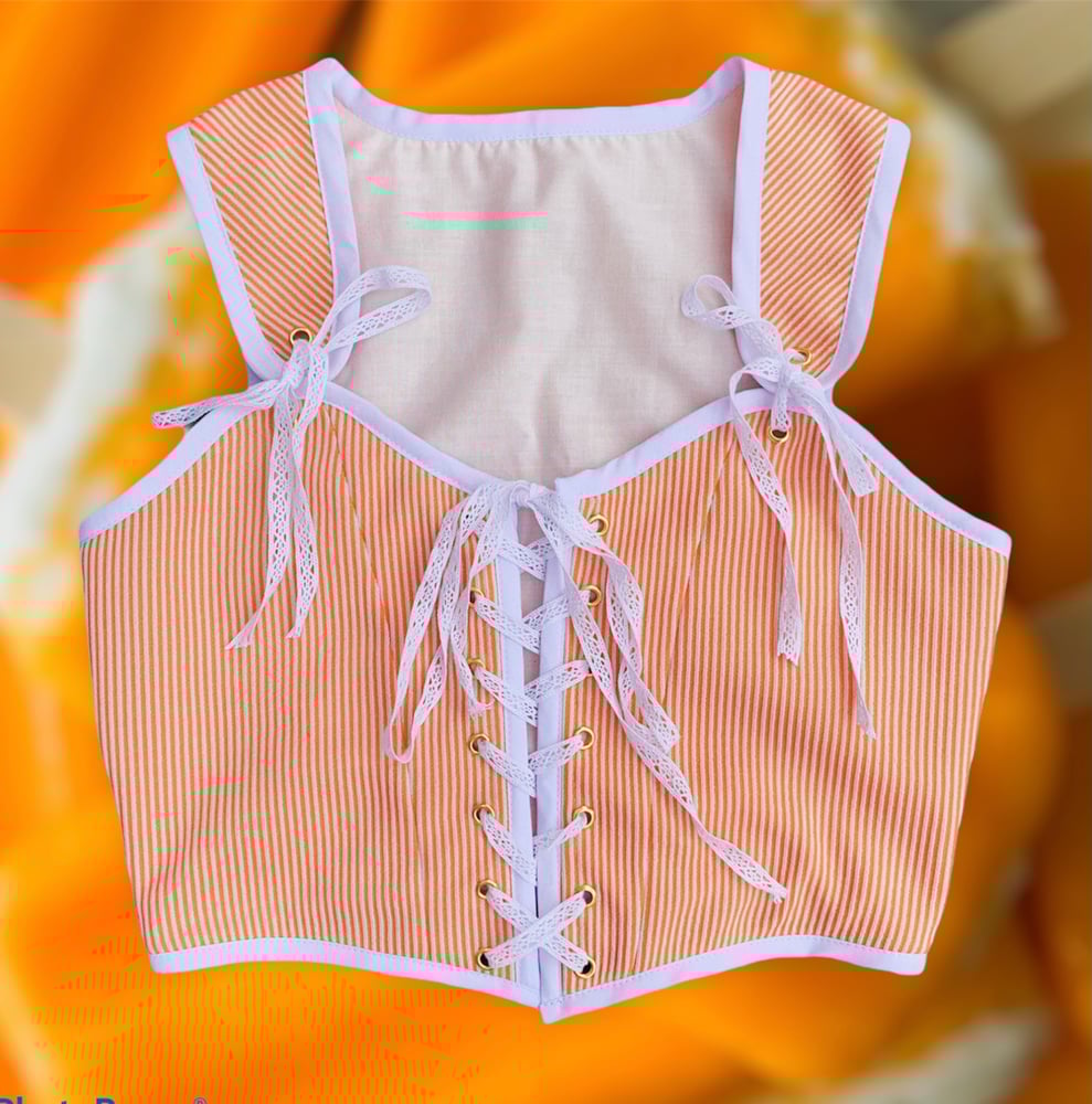 Image of Front Tie Corset Top // Creamsicle