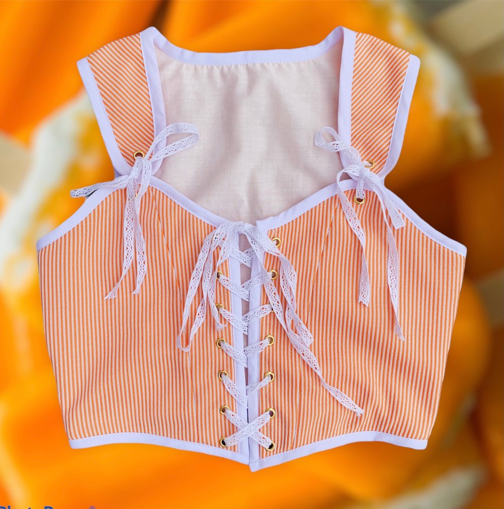 Image of Front Tie Corset Top // Creamsicle