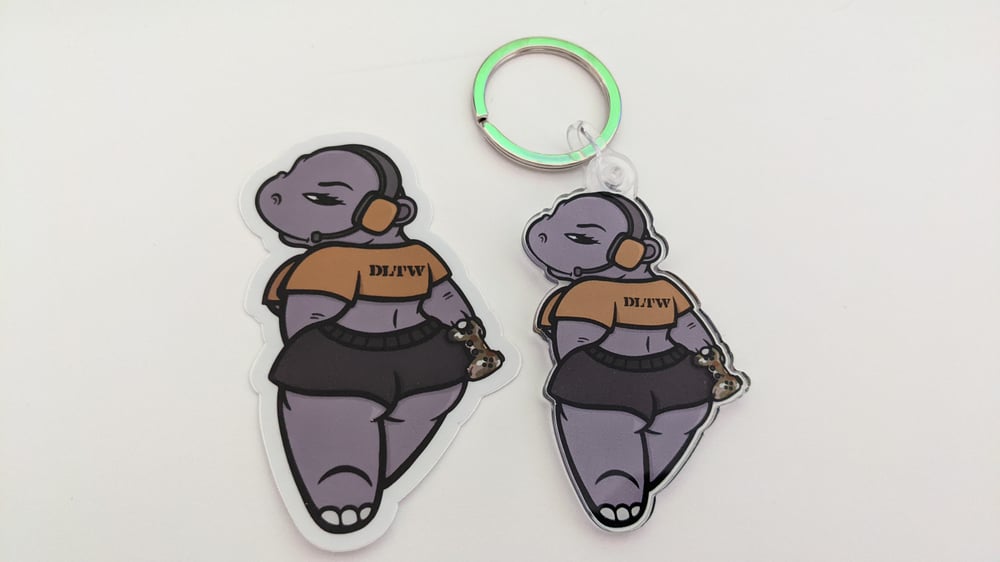 Image of 🦛Thicc Keychain+Sticker Combo 