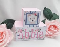 Image 3 of Personalised snow babies animal blocks,baby announcement blocks,new baby gift,baby snow babb nursery