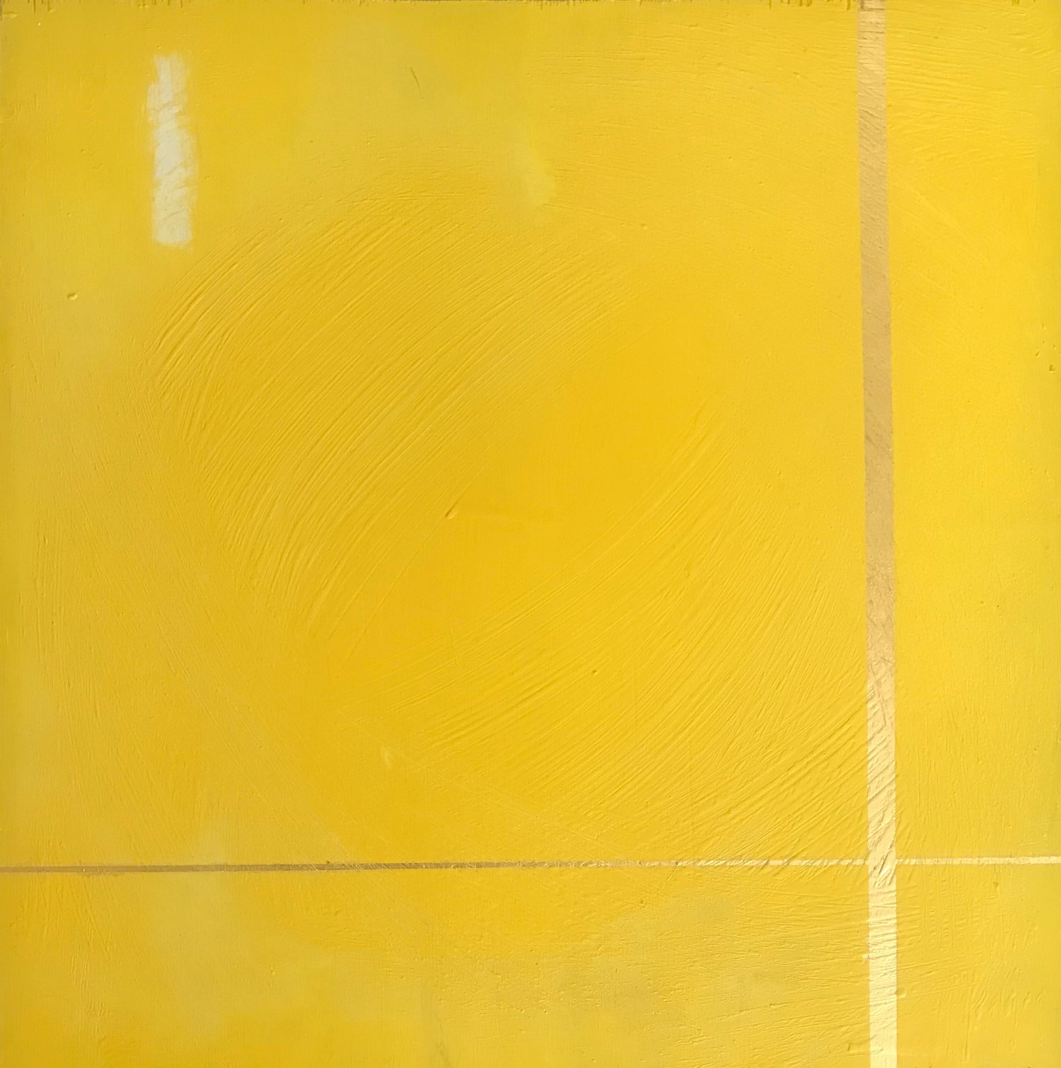 Sunny - enamel paint with 23 carat gold on plywood panel, 50x50 cm