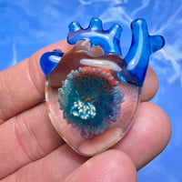 Image 3 of LARGE "MY HEART BELONGS TO THE SEA" ANATOMICALLY CORRECT HEART PENDANT 34
