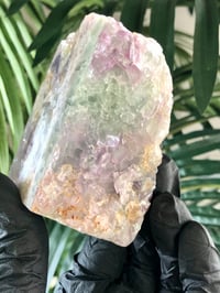 Image 4 of RAINBOW FLUORITE (RAW FRONT POLISHED SIDES) - MEXICO 