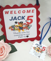 Image 1 of Personalised Paw Patrol Welcome Sign,Paw Patrol Party Welcome Sign,ANY AGE,Paw Patrol Party Decor
