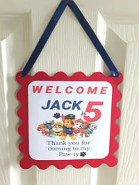 Image 2 of Personalised Paw Patrol Welcome Sign,Paw Patrol Party Welcome Sign,ANY AGE,Paw Patrol Party Decor