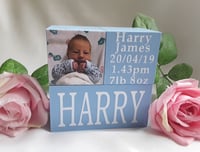 Image 1 of Personalised new baby blocks,wood name blocks,new baby gift,Baby announcement blocks