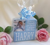 Image 2 of Personalised new baby blocks,wood name blocks,new baby gift,Baby announcement blocks