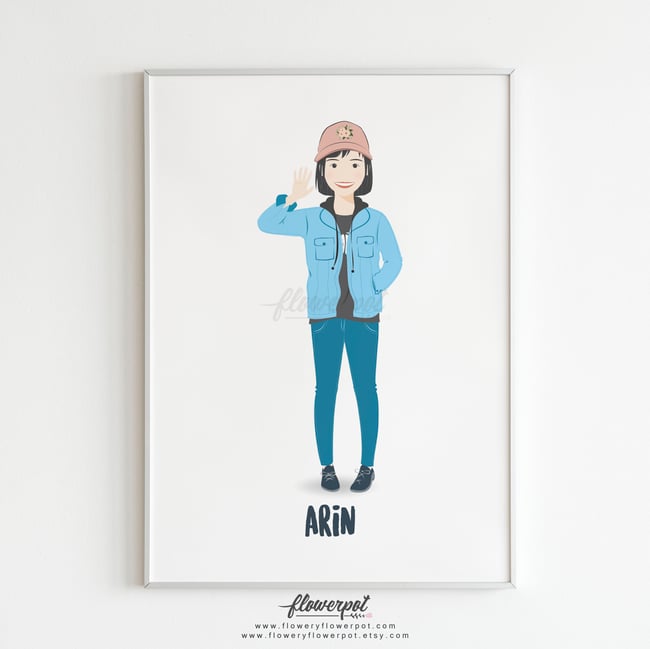 Custom Portrait Illustration, Commission Cartoon Character Digital