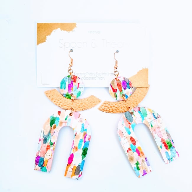 Yonce Cork Fusion Statement Earrings