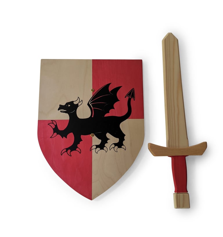 medieval shields and swords