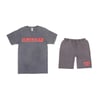 GLOVESGANG VINTAGE T-SHIRT & SHORT SET (GRAY)