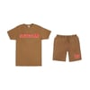 GLOVESGANG VINTAGE T-SHIRT & SHORT SET (BROWN)